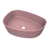 Arcqua Rocker Waskom - opbouw - organisch - links - 50x37cm - mat roze WAS408963