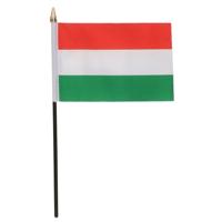 Hongarije - mini vlaggetje van 10 x 15 cm op stokje - Landen vlag - H27 cm