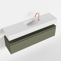 Toiletmeubel Mondiaz Andor | 120 cm | Meubelkleur Army | Lex vrijhangend wastafel Talc Midden | 1 kraangat