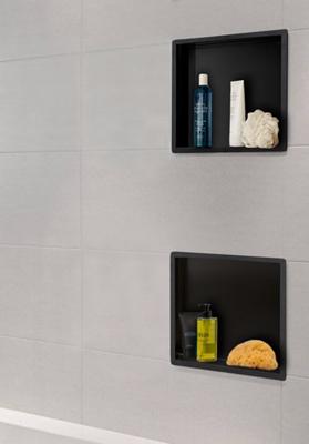 Wiesbaden inbouwnis 30x30x10cm mat-zwart