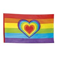 Boland Gay Pride Regenboog vlag - met hartje - Rainbow - 90 x 150 cm