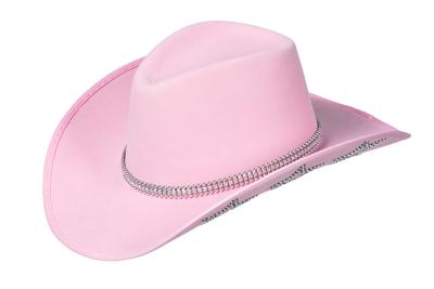 Cowboyhoed roze glitter sterren