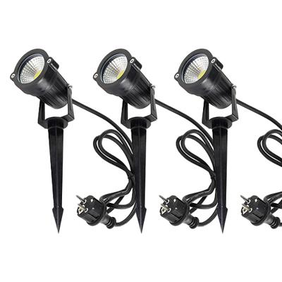 Set 3x LED tuinspot prikspot 5Watt 220/230Volt met stekker IP65