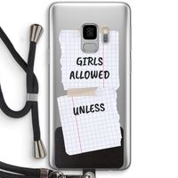 No Girls Allowed Unless: Samsung Galaxy S9 Transparant Hoesje met koord