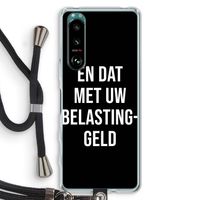 Belastinggeld - Zwart: Sony Xperia 5 III Transparant Hoesje met koord
