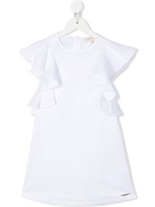 TWINSET Kids robe à bord volanté - Blanc