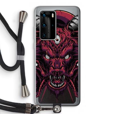 Hell Hound and Serpents: Huawei P40 Pro Transparant Hoesje met koord