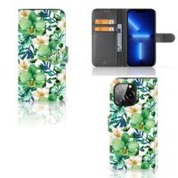 iPhone 13 Pro Hoesje Orchidee Groen | Portemonnee hoesje