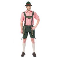 Voordelige groene korte lederhosen voor heren - thumbnail