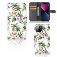 Apple iPhone 13 | Telefoonhoesje | Met pasjeshouder | Flamingo Palms