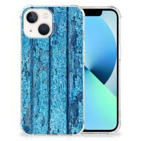 iPhone 13 Stevig Telefoonhoesje Wood Blue - thumbnail