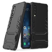 Armor Series Huawei P30 Hybrid Case met Standaard - Zwart