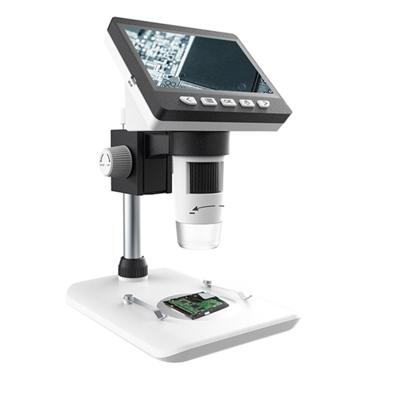 Ondersteuning van 50 X-1000 X 1080 P draagbare elektronische digitale bureaublad Microscoop met LED licht Micro SD kaart (32 GB Max) (wit)