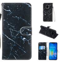 Lederen beschermhoes voor Huawei mate 20 Pro (zwart marmer)