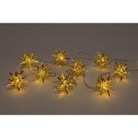 Anna Collection Lichtslinger/lichtsnoer - 10 sterren lampjes - op batterijen - 150 cm - verlichting
