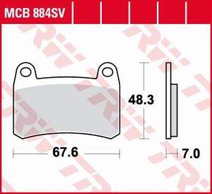 TRW Remblokken, en remschoenen voor de moto, MCB884SV Sinter street