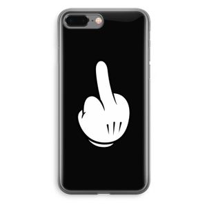 Middle finger black: iPhone 8 Plus Transparant Hoesje