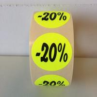 Etiket fluor geel 27mm -20% 500/rol - 30 stuks