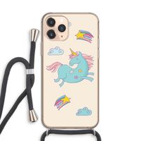 Vliegende eenhoorn: iPhone 11 Pro Transparant Hoesje met koord