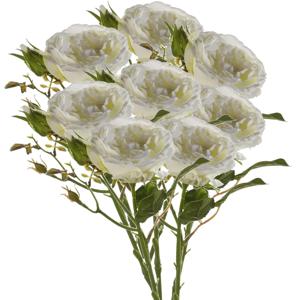 Kunstbloemen boeket roos Anne - 8x - creme - 37 cm - decoratie bloemen