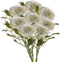 Kunstbloemen boeket roos Anne - 8x - creme - 37 cm - decoratie bloemen - thumbnail