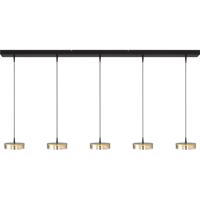 Masterlight 5-lichts hanglampImperia 160cm zwart met goud - 2041-05-02-02-160-5