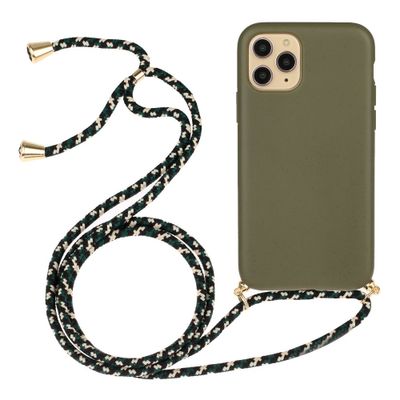 Lunso - Backcover hoes met koord - iPhone 13 Pro Max - Army Groen