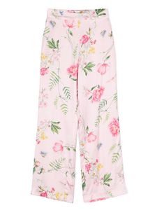 Monnalisa pantalon ample à fleurs - Rose