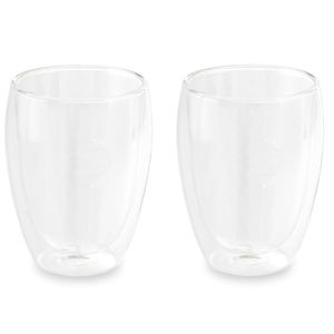 Set van 8x dubbelwandige thee/koffieglazen 350 ml transparant