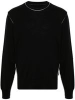 MM6 Maison Margiela pull Gauge 12 à bords contrastants - Noir