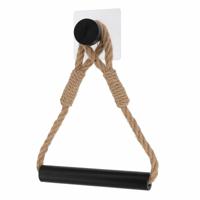 Toiletrolhouder Nautic - hout/touw - zwart/naturel - wand/muur - zelfklevend- bamboe - zonder boren Toiletrolhouder Nautic - hout/touw - zwart/naturel - wand/muur - zelfklevend- bamboe - zonder boren