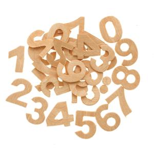 30x Houten cijfers/nummers van 2,5 cm - 0 t/m 9 - Hobby/knutselmateriaal - Getallen