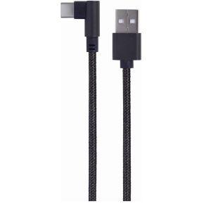 Gembird Haakse USB Type-C laad- & datakabel, 0.2 m, zwart