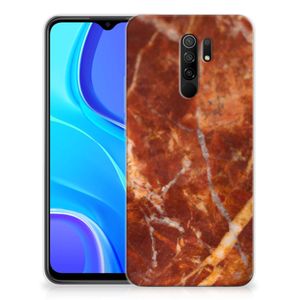 Xiaomi Redmi 9 TPU Siliconen Hoesje Marmer Bruin