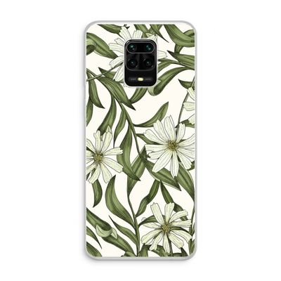 Wit bloemenpatroon: Xiaomi Redmi Note 10 Lite Transparant Hoesje