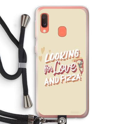 Pizza is the answer: Samsung Galaxy A20e Transparant Hoesje met koord