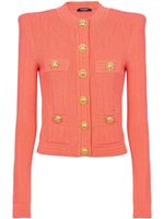 Balmain cardigan boutonné à col rond - Rose