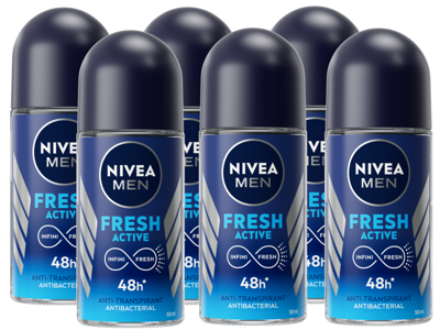 Nivea Men Fresh Active Roll-on Voordeelverpakking Nivea Men Fresh Active Roll-on Voordeelverpakking