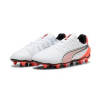 PUMA King Match Gras / Kunstgras Voetbalschoenen (MG) Kids Wit Felrood Zwart