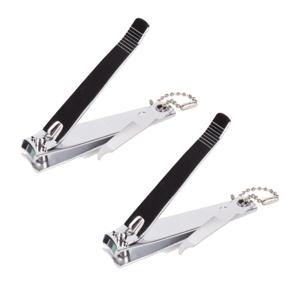 Benson Care Nagelknipper - 2x - met vijl - metaal - zilver - aan ketting - 8 cm - nagel verzorging