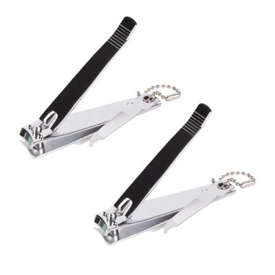 Benson Care Nagelknipper - 2x - met vijl - metaal - zilver - aan ketting - 8 cm - nagel verzorging