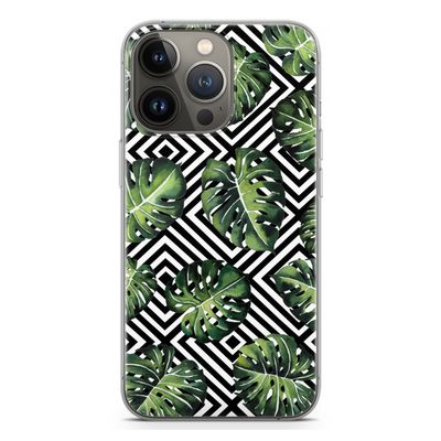 Geometrische jungle: iPhone 13 Pro Transparant Hoesje