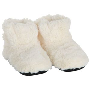 Creme warmte pantoffels/sloffen voor dames