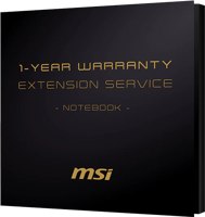 MSI 1 Year Warranty Extension Service for notebooks