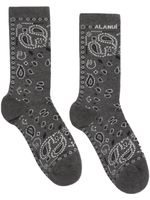 Alanui chaussettes en coton à motif cachemire - Gris