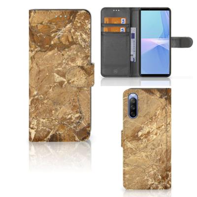 Sony Xperia 10 III | Bookcase | Marmer Creme