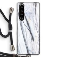 Gestreepte marmer: Sony Xperia 1 III Transparant Hoesje met koord