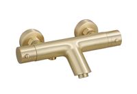 Saniclear Brass thermostatische opbouw badkraan geborsteld messing - mat goud - thumbnail