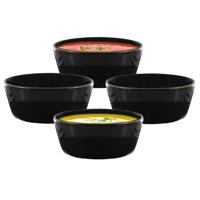 Soepkommen Kitchen Classics - zwart - 6x stuks - 14 x 7 cm - keramiek - soepkommetjes