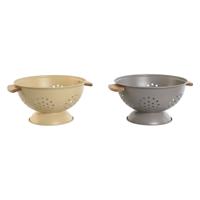 Uitwringbaar Home ESPRIT Beige Grijs Bamboe Roestvrij staal 30 x 24,5 x 14 cm (2 Stuks)